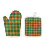 St. Patrick's Day Stewart Plaid Print Oven Mitt And Pot Holder Set