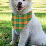 St. Patrick's Day Stewart Plaid Print Over The Collar Dog Bandana