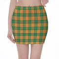 St. Patrick's Day Stewart Plaid Print Pencil Mini Skirt