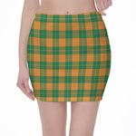 St. Patrick's Day Stewart Plaid Print Pencil Mini Skirt