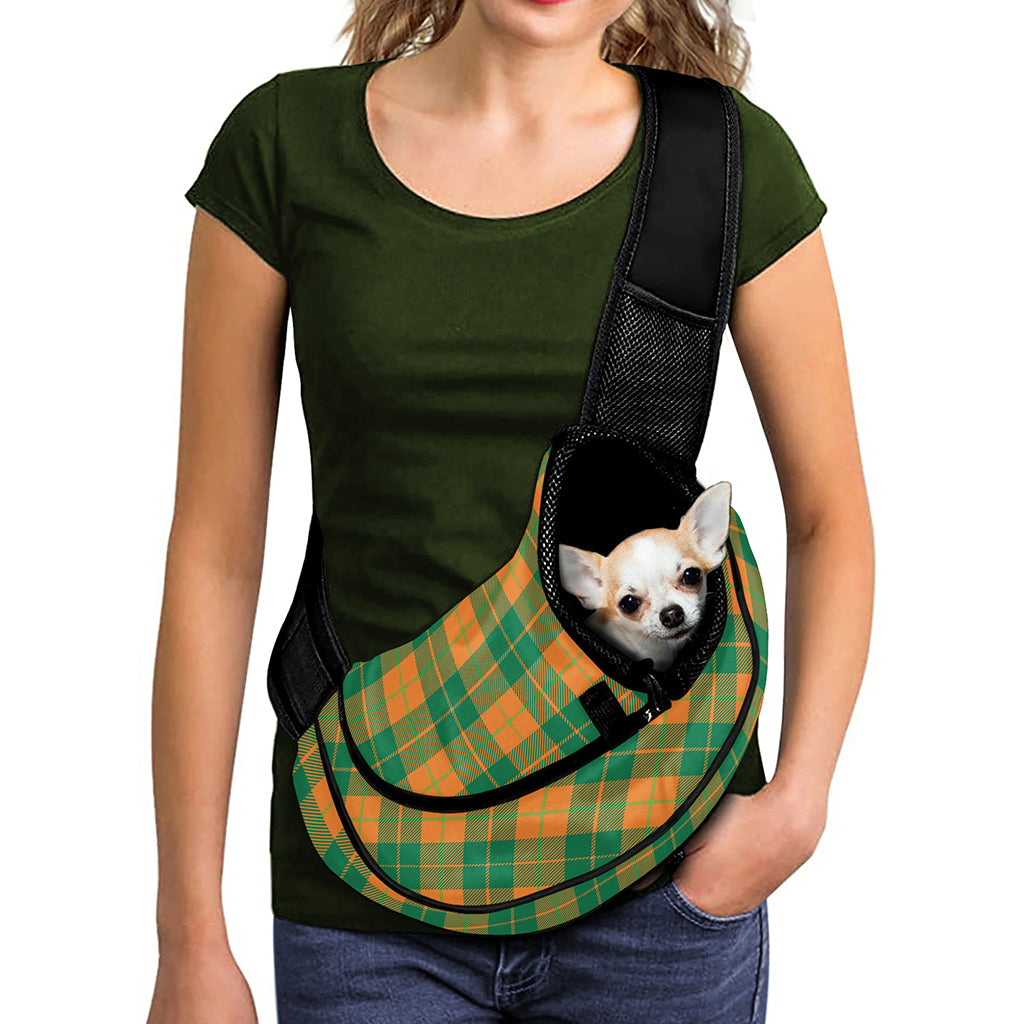 St. Patrick's Day Stewart Plaid Print Pet Sling Carrier