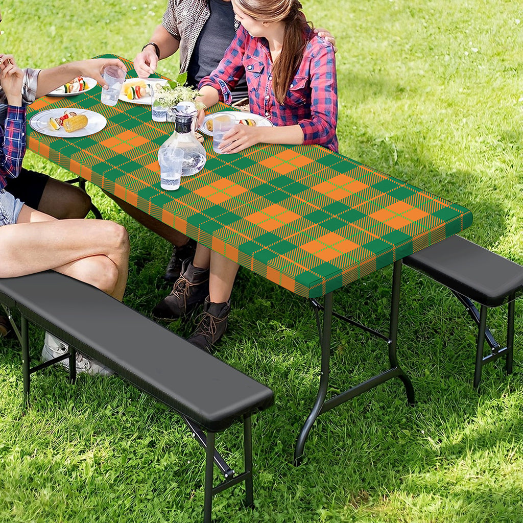 St. Patrick's Day Stewart Plaid Print Picnic Table Cover