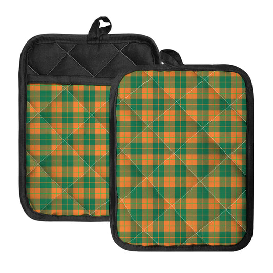 St. Patrick's Day Stewart Plaid Print Pot Holders With Pocket