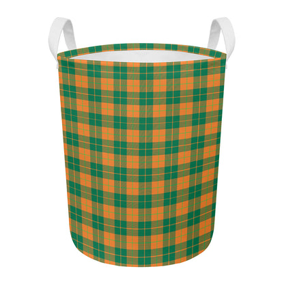 St. Patrick's Day Stewart Plaid Print Round Laundry Basket