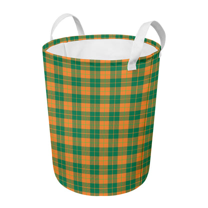 St. Patrick's Day Stewart Plaid Print Round Laundry Basket