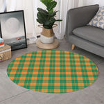 St. Patrick's Day Stewart Plaid Print Round Rug