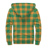 St. Patrick's Day Stewart Plaid Print Sherpa Lined Zip Up Hoodie