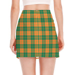 St. Patrick's Day Stewart Plaid Print Side Slit Mini Skirt