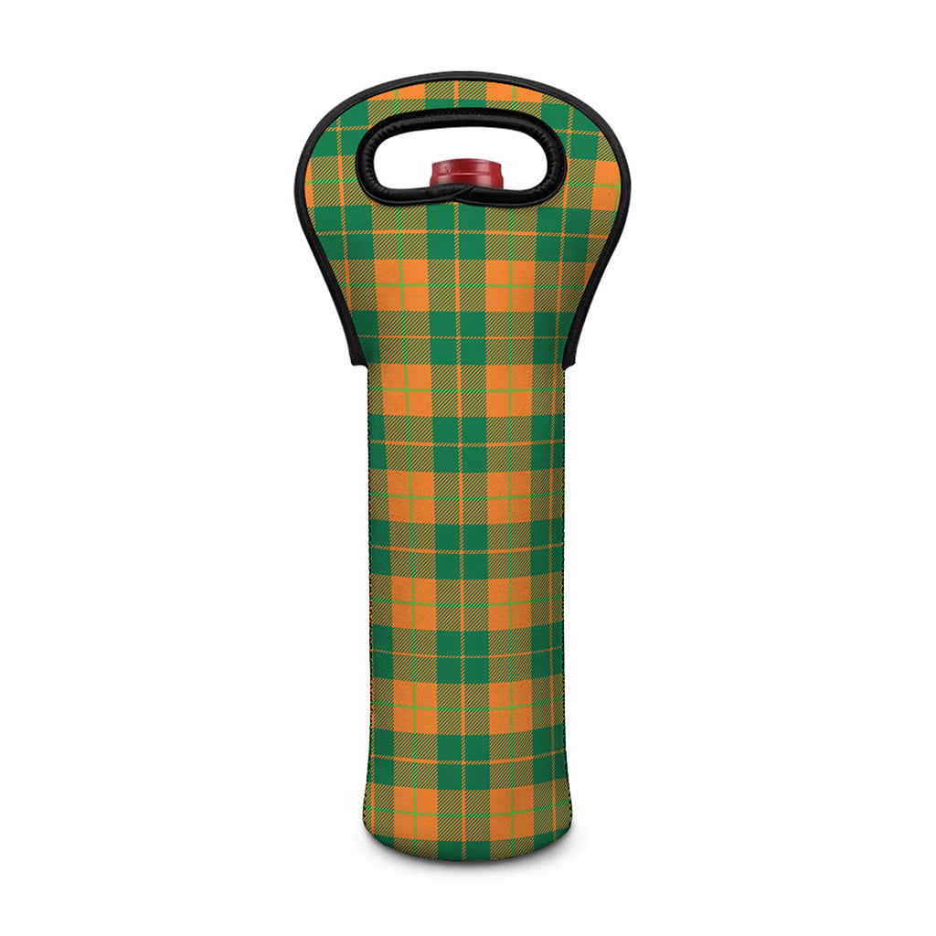 St. Patrick's Day Stewart Plaid Print Single Neoprene Wine Tote