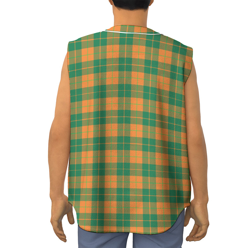 St. Patrick's Day Stewart Plaid Print Sleeveless Baseball Jersey