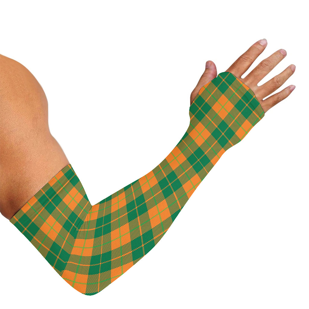St. Patrick's Day Stewart Plaid Print Sun Protection Arm Sleeves