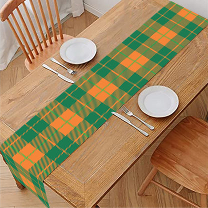 St. Patrick's Day Stewart Plaid Print Table Runner