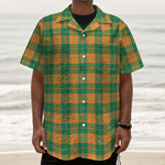 St. Patrick's Day Stewart Plaid Print Textured Short Sleeve Shirt