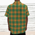 St. Patrick's Day Stewart Plaid Print Textured Short Sleeve Shirt