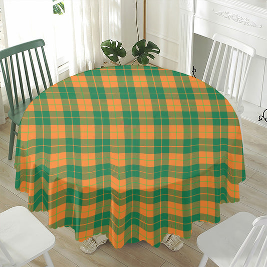 St. Patrick's Day Stewart Plaid Print Waterproof Round Tablecloth