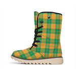 St. Patrick's Day Stewart Plaid Print Winter Boots