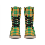 St. Patrick's Day Stewart Plaid Print Winter Boots