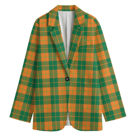St. Patrick's Day Stewart Plaid Print Women's Blazer