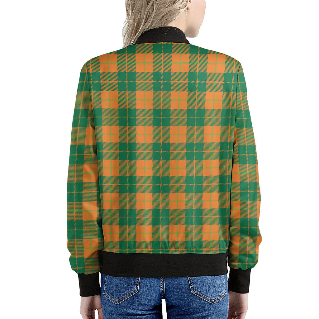 St. Patrick's Day Stewart Plaid Print Women's Bomber Jacket