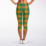 St. Patrick's Day Stewart Plaid Print Women's Capri Leggings