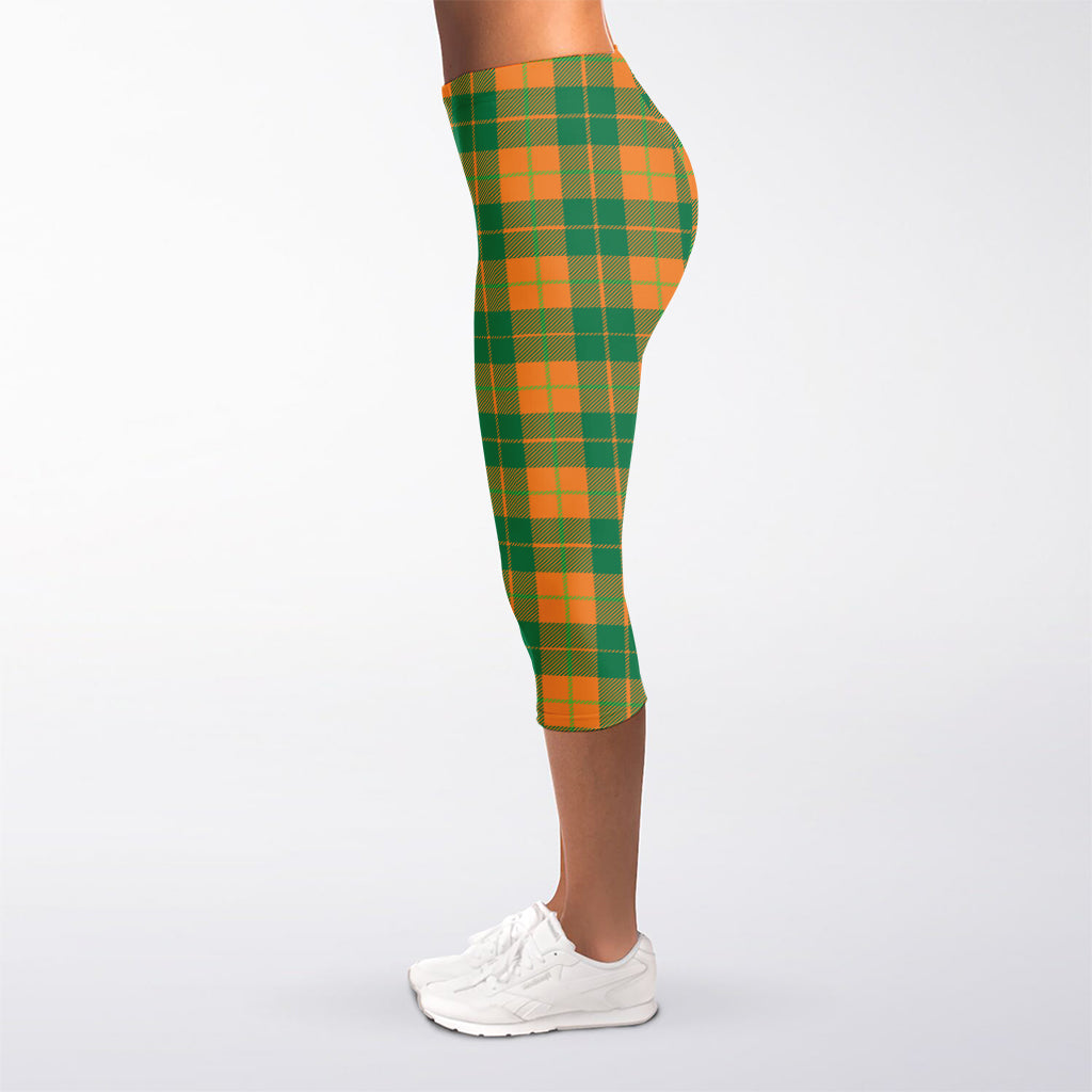 St. Patrick's Day Stewart Plaid Print Women's Capri Leggings