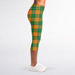 St. Patrick's Day Stewart Plaid Print Women's Capri Leggings