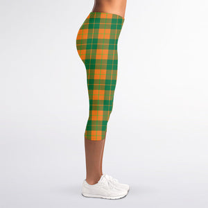 St. Patrick's Day Stewart Plaid Print Women's Capri Leggings