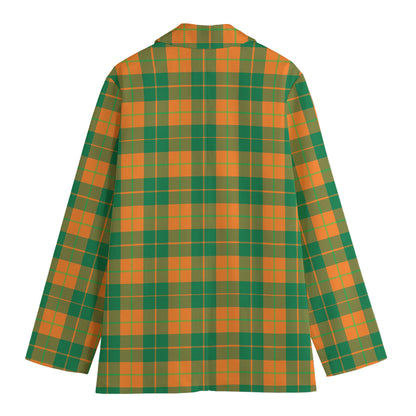 St. Patrick's Day Stewart Plaid Print Women's Cotton Blazer