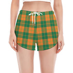 St. Patrick's Day Stewart Plaid Print Women's Split Running Shorts