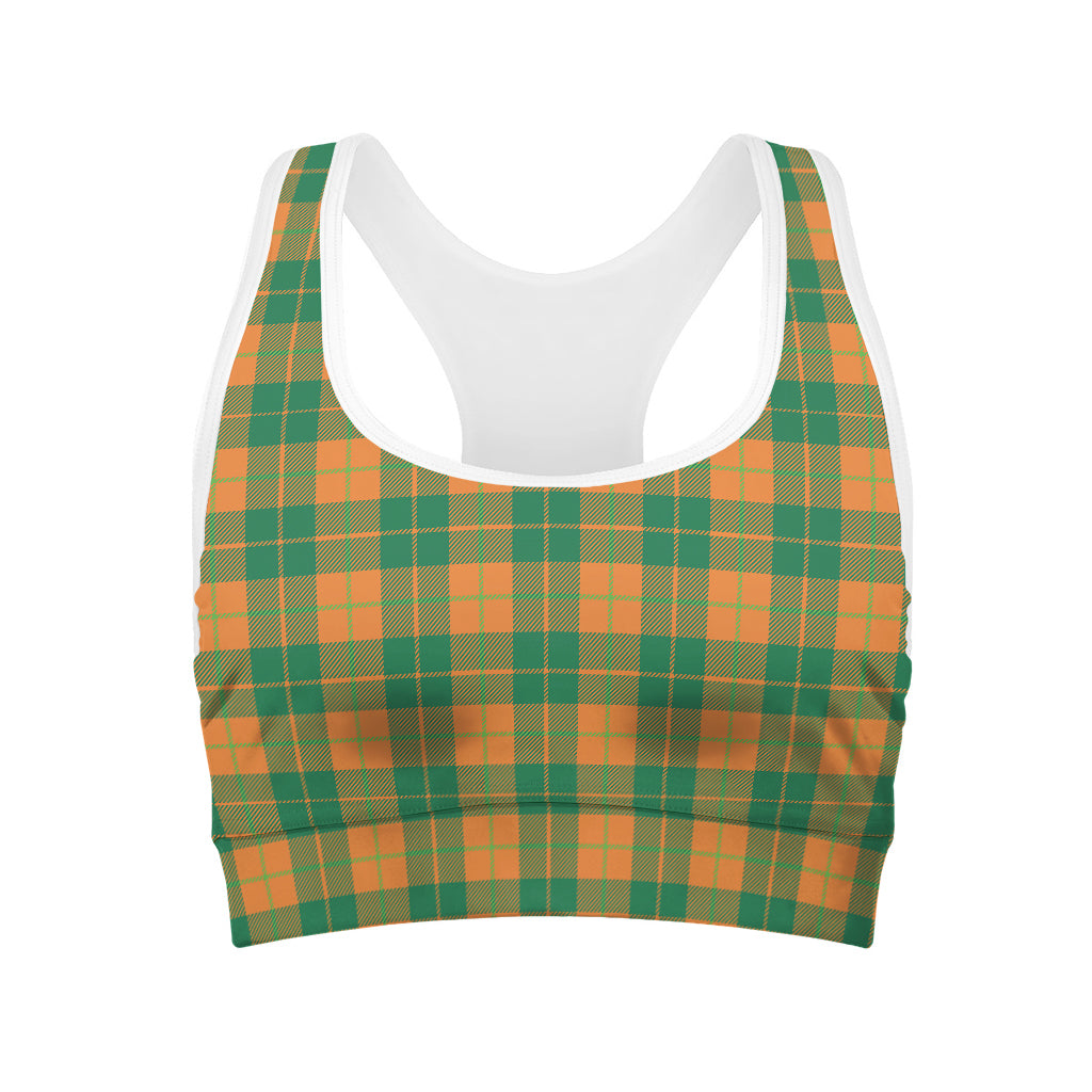 St. Patrick's Day Stewart Plaid Print Women's Sports Bra