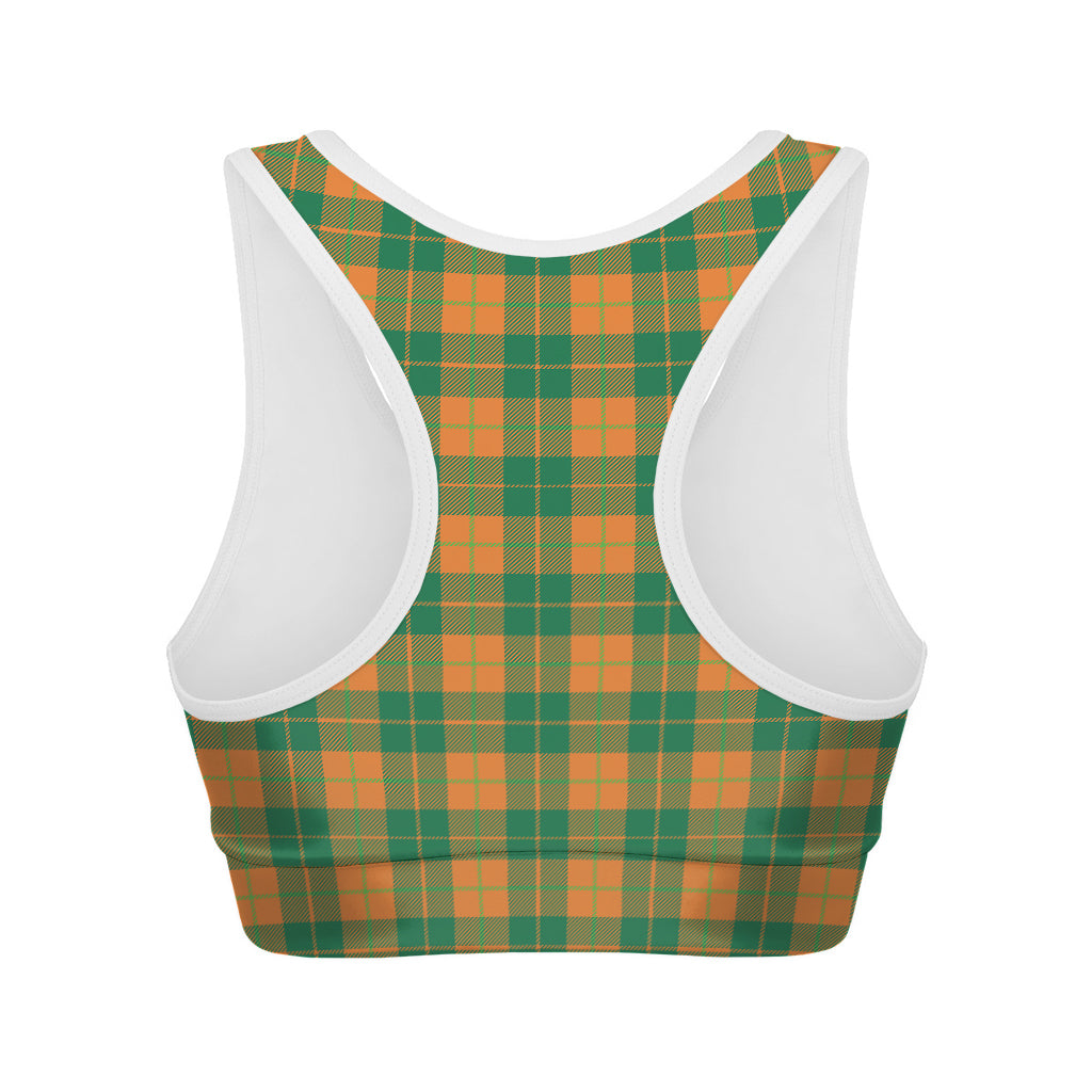 St. Patrick's Day Stewart Plaid Print Women's Sports Bra