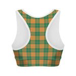 St. Patrick's Day Stewart Plaid Print Women's Sports Bra