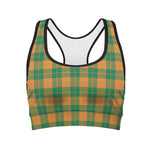 St. Patrick's Day Stewart Plaid Print Women's Sports Bra