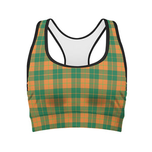 St. Patrick's Day Stewart Plaid Print Women's Sports Bra