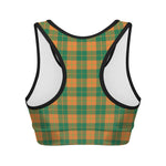 St. Patrick's Day Stewart Plaid Print Women's Sports Bra