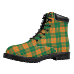 St. Patrick's Day Stewart Plaid Print Work Boots