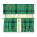 St. Patrick's Day Tartan Pattern Print 3 Piece Kitchen Curtains