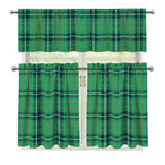 St. Patrick's Day Tartan Pattern Print 3 Piece Kitchen Curtains