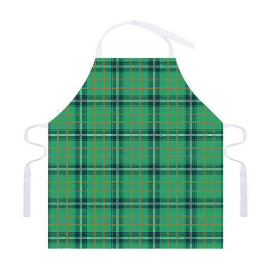 St. Patrick's Day Tartan Pattern Print Adjustable Apron
