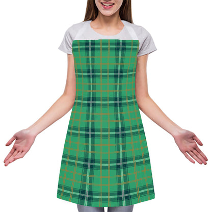 St. Patrick's Day Tartan Pattern Print Adjustable Apron