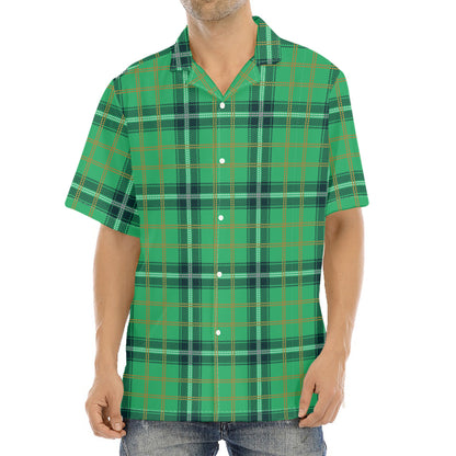 St. Patrick's Day Tartan Pattern Print Aloha Shirt