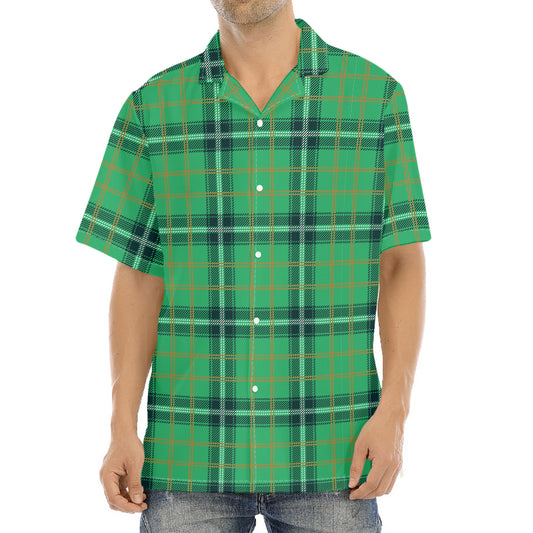 St. Patrick's Day Tartan Pattern Print Aloha Shirt