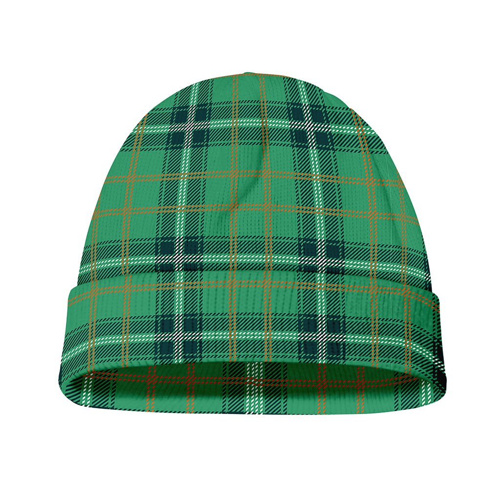 St. Patrick's Day Tartan Pattern Print Beanie