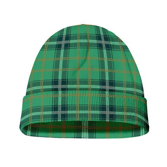 St. Patrick's Day Tartan Pattern Print Beanie