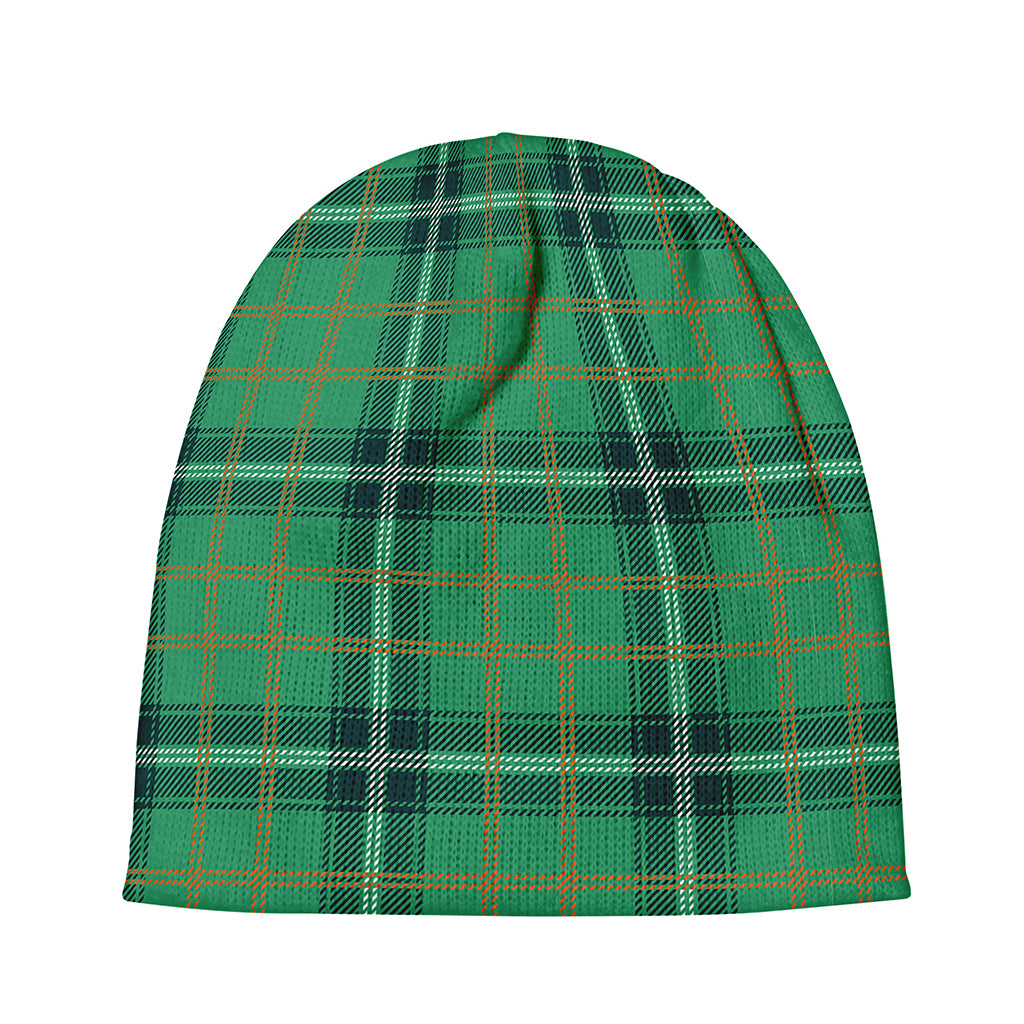 St. Patrick's Day Tartan Pattern Print Beanie