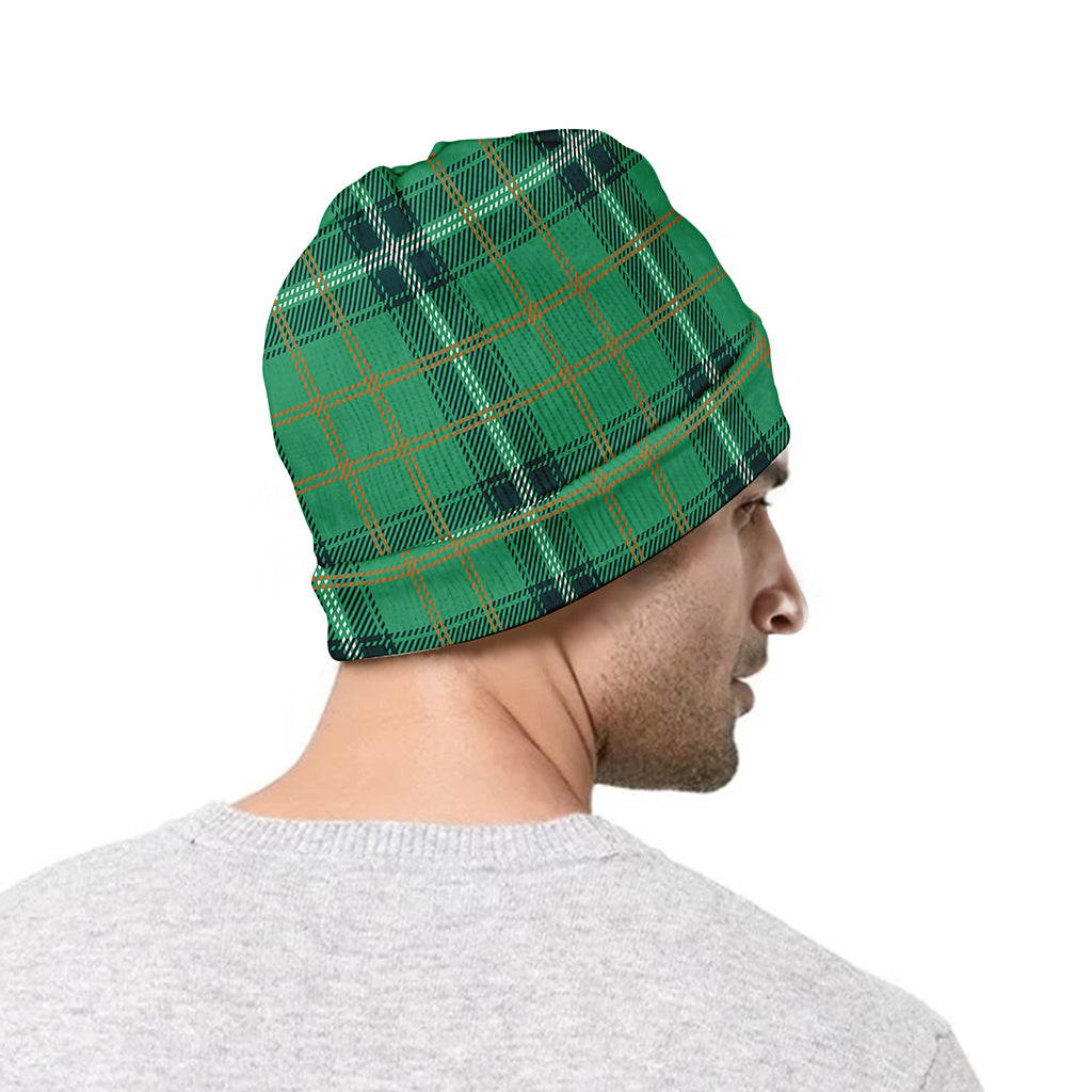 St. Patrick's Day Tartan Pattern Print Beanie