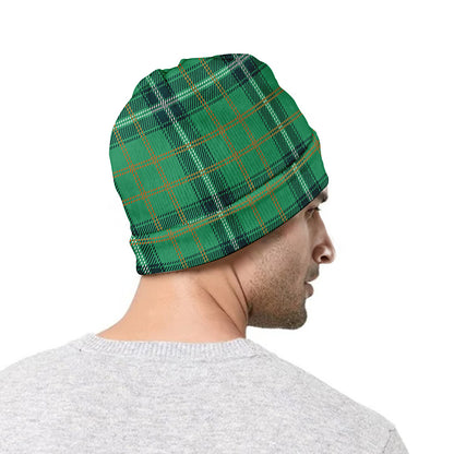 St. Patrick's Day Tartan Pattern Print Beanie