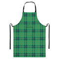 St. Patrick's Day Tartan Pattern Print Bib Apron With Pocket