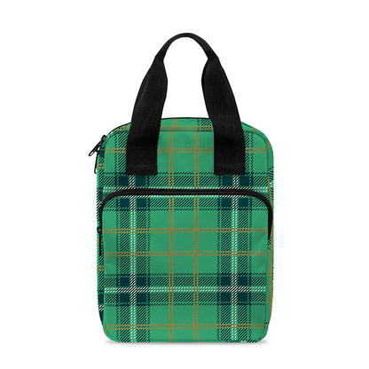 St. Patrick's Day Tartan Pattern Print Bible Tote Bag