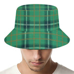 St. Patrick's Day Tartan Pattern Print Bucket Hat